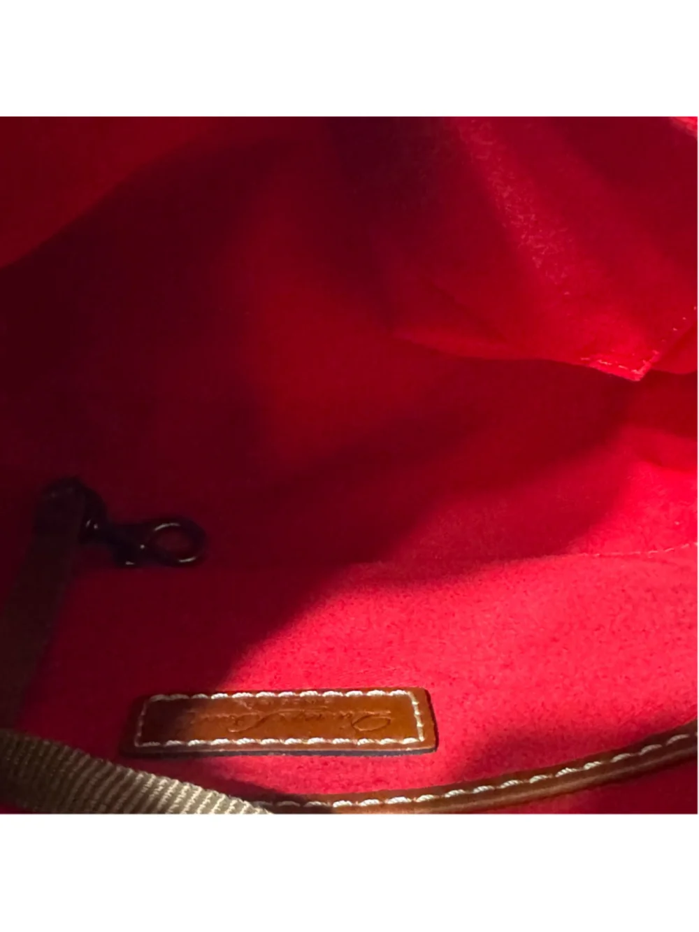 Dooney & Bourke 1975 Pebbled Leather Crossbody Shoulder Bag Brown Red